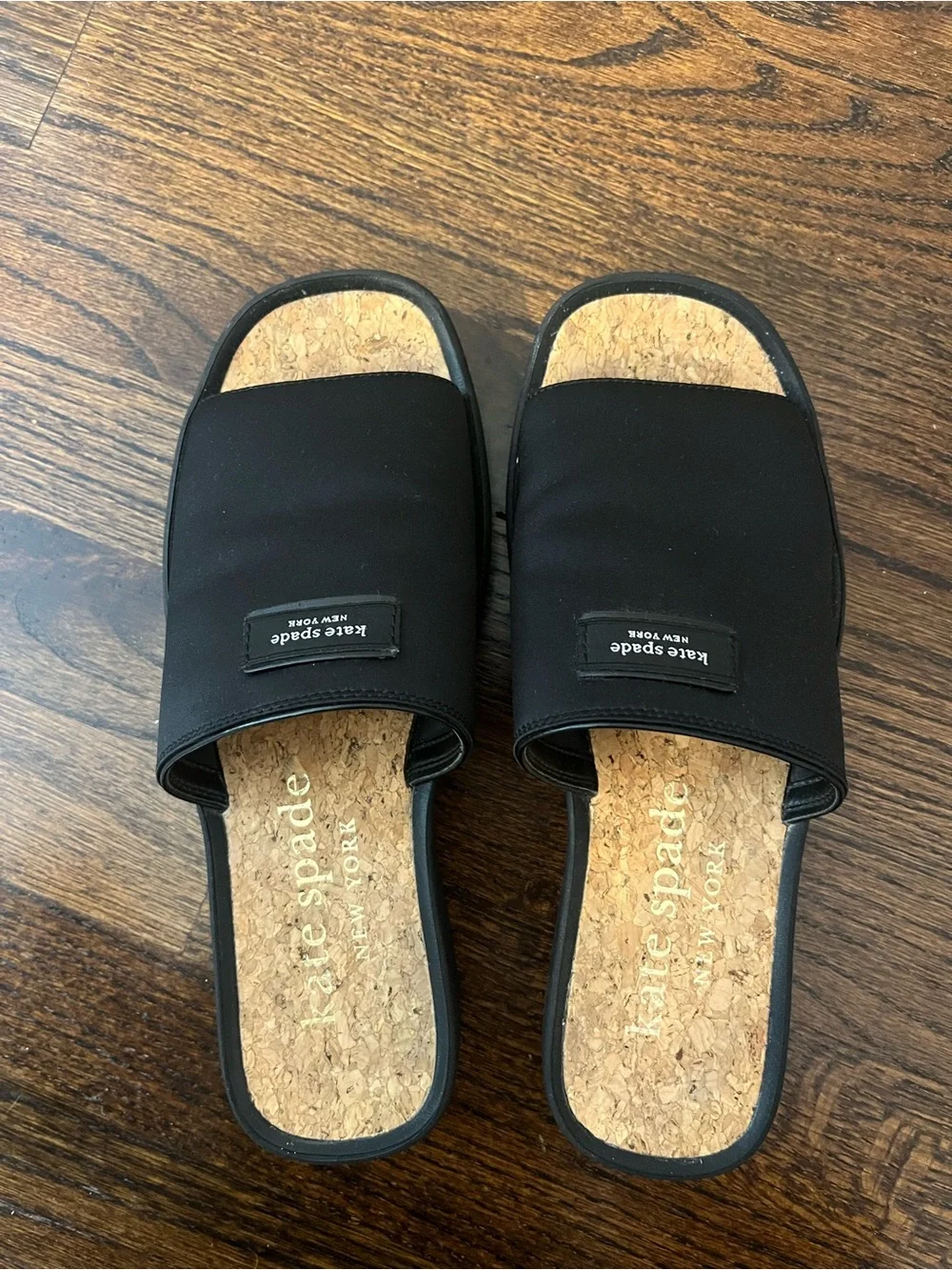 kate spade New York Spree Slide Black Cork-Insole Slide Sandals